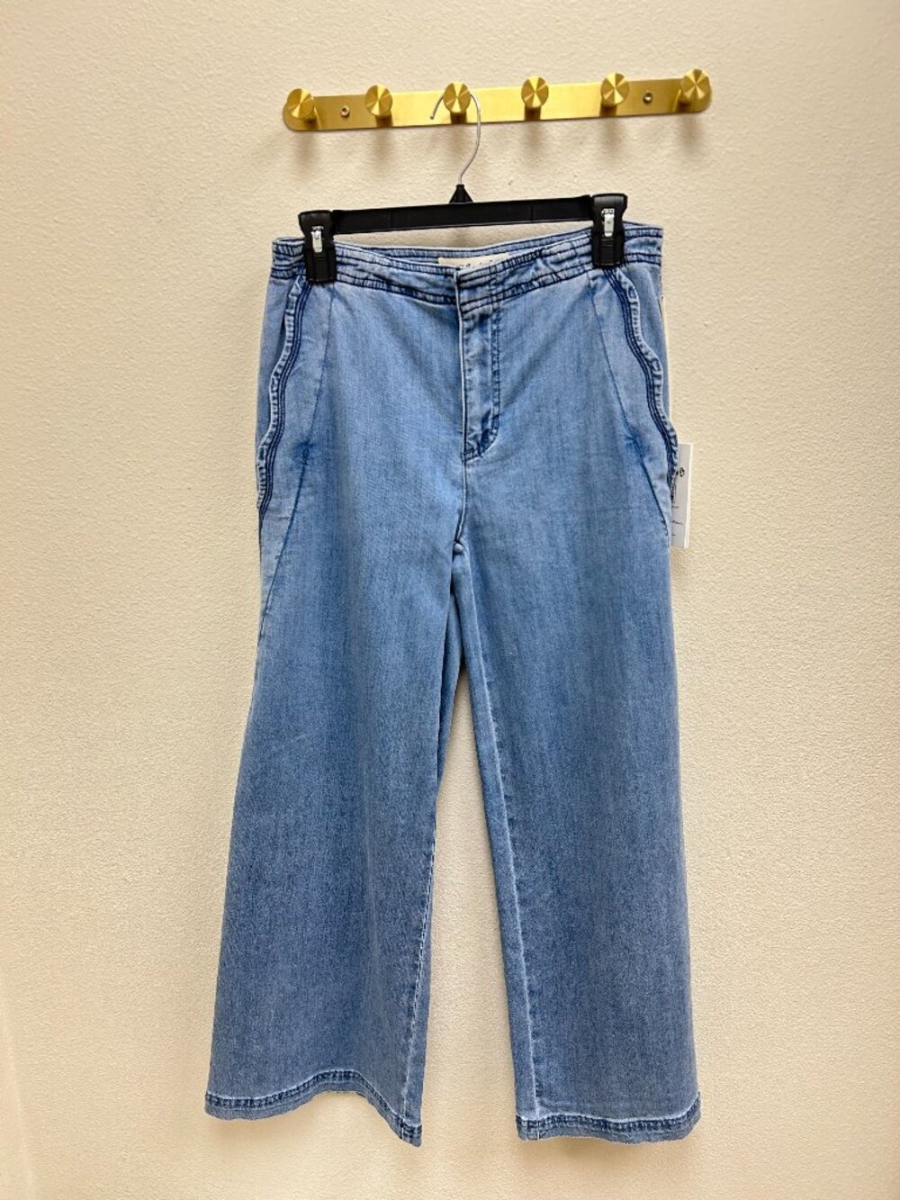 Blue Wide Leg Pant Scallop
